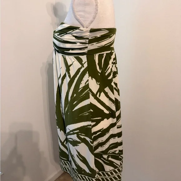 Apt. 9 Olive Green & White Strapless Knot-Front Summer Dress - Picture 4 of 8